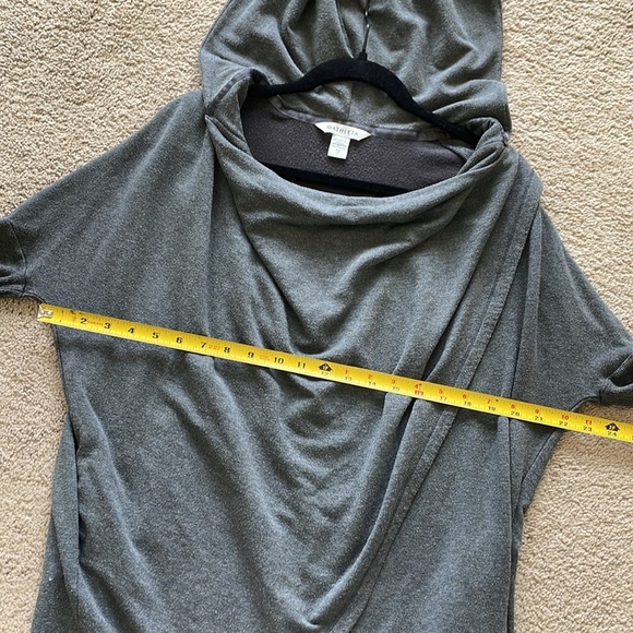 Athleta Purana Wrap Sweatshirt Women’s XS Oversized Charcoal Grey Heather Hoodie - Picture 13 of 14